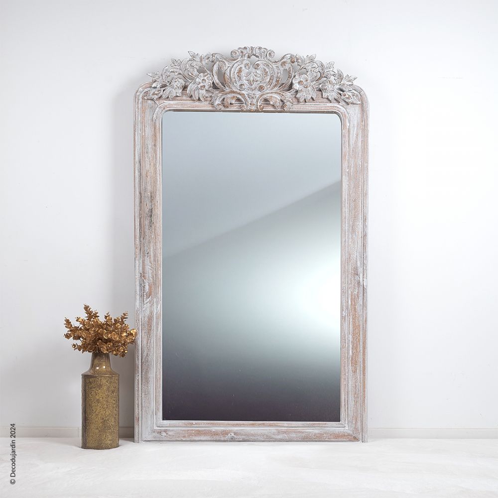 Miroir Bois Baroque Lorenzo Blanc