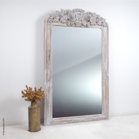 Miroir Bois Baroque Lorenzo Blanc